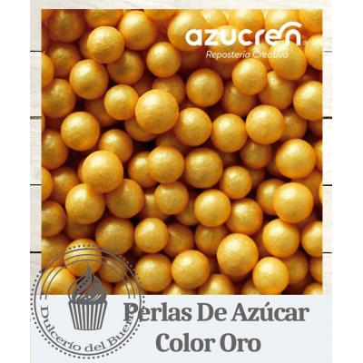 Perlas  de Azúcar Color Oro   Azucren 4 mm. _Comprar_Comestible
