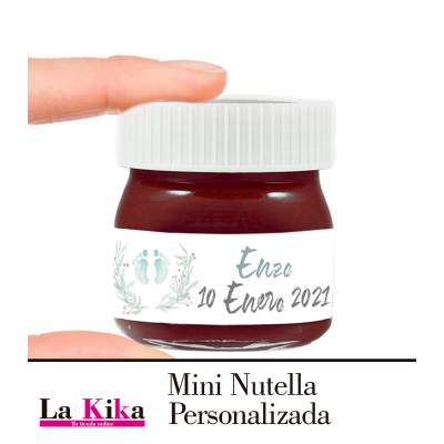 Mini Nutella Personalizada Para Bautizos- Comuniones- Bodas- Envíos 24 Horas-la kika
