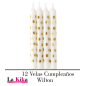 Set de 12 Velas con Lunares Dorados  de Wilton