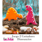 Juego de 2 cortadores  de Dinosaurios para Galletas