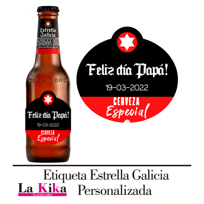 Etiquetas para Cervezas personalizadas -Pegatinas para cervezas - Estrella  Galicia Envíos en 24 Horas-bodas-bautizos-cumpleaños-