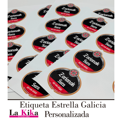 Pegatinas Personalizadas Para Cervezas Estrella Galicia | Nombres, Fechas y Más | Lakika