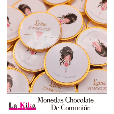Monedas Chocolate Personalizadas para comuniones-eventos-cumpleaños-bautizos-aniversarios-bodas