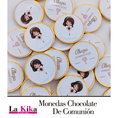 Monedas Chocolate Personalizadas para comuniones-eventos