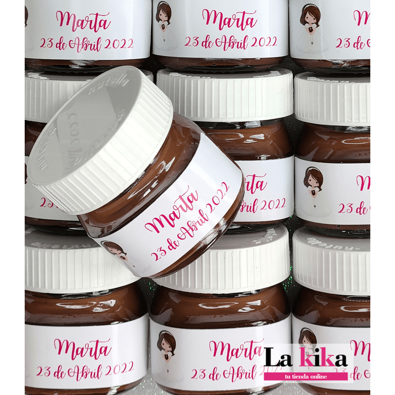 Mini Nutella Personalizada Para Bautizos- Comuniones- Bodas- Envíos 24  Horas-la kika
