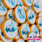 Monedas de Chocolate Personalizadas Bautizo Elefante Azul Bebé