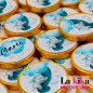 Monedas de Chocolate Personalizadas Bautizo Elefante Azul Bebé