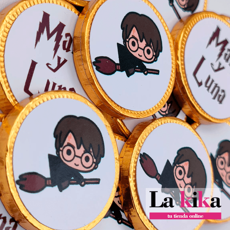 Monedas Chocolate Personalizadas Cumpleaños Harry Potter- La Kika