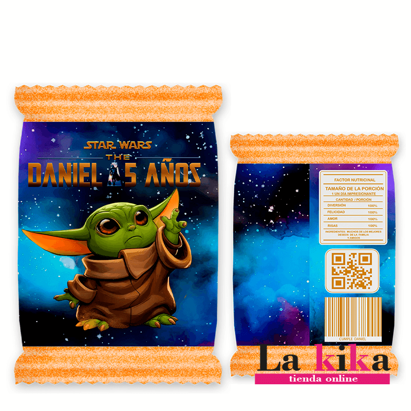 Gusanitos Personalizados Baby Yoda Mandalorian Cumpleaños-La Kika -Lugo