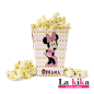 Caja Para Palomitas personalizada Minnie Mouse rosa y Dorado