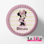 Papel de Azúcar para Tartas Personalizada Minnie Mouse Rosa y Dorado