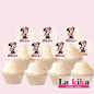 Topper Cupcakes Minnie Mouse Rosa y Dorado