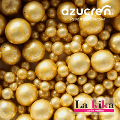 Perlas de Azúcar Color Oro Azucren  comestibles-La Kika-Lugo