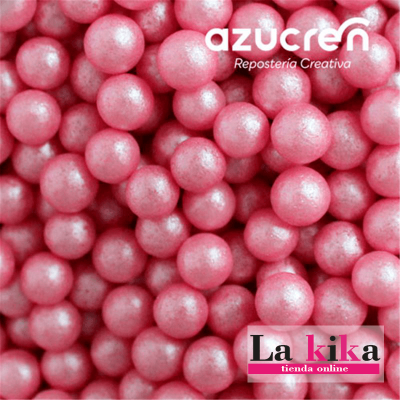 Perlas De Azúcar Color Rosa Azucren 7 mm 90-gramos-La Kika-Lugo