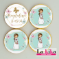 🍫 Monedas de Chocolate para Comunión Niña Rosa – Detalle Dulce Personalizado para Invitados 💖
