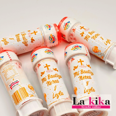 Pomperos Personalizados para Bautizo- baratos-La kika -Lugo