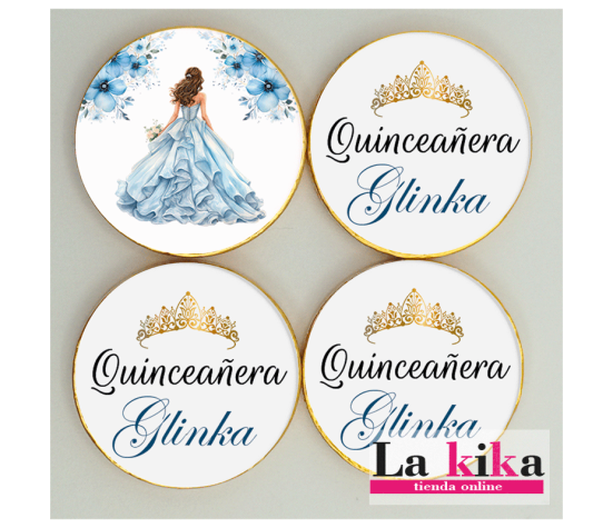 Monedas de Chocolate Personalizadas para Quinceañera | Lakika