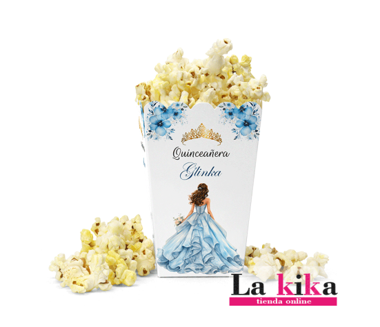 Caja Para Palomitas Personalizada - Quinceañera Modelo Glinka | Lakika.es