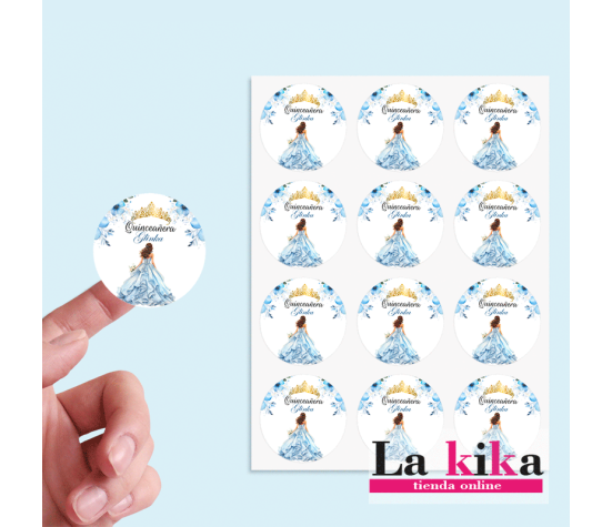 Stickers Personalizados Quinceañera Modelo Glinka | Lakika.es