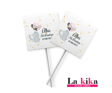 Piruletas Personalizadas para Bautizo Modelo Alba | Lakika.es