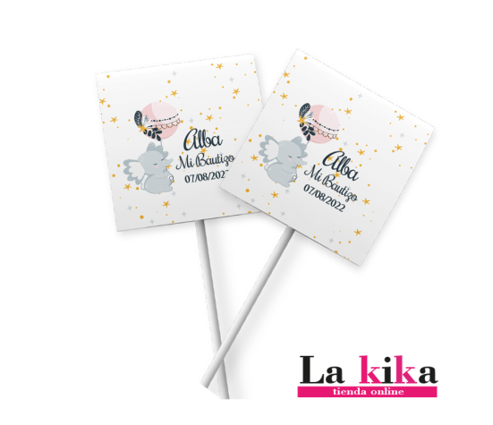 Piruletas Personalizadas para Bautizo Modelo Alba | Lakika.es