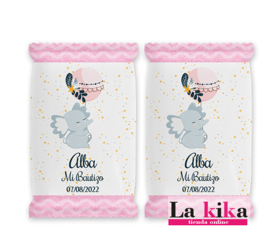 Gusanitos Personalizados para Bautizo Modelo Alba | Lakika.es