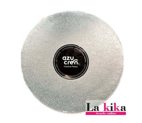 Base Plateada 30 cm x 1.2 cm Azucren - Soporte Elegante para Tartas y Pasteles | Lakika.es