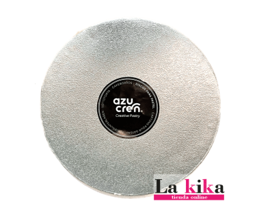 Base Plateada 25 cm x 1.2 cm Azucren - Soporte Elegante para Tartas y Pasteles | Lakika.es