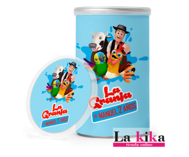 Patatas Pringles Personalizadas Granja Zenón Azul para Fiestas y Cumpleaños | La Kika