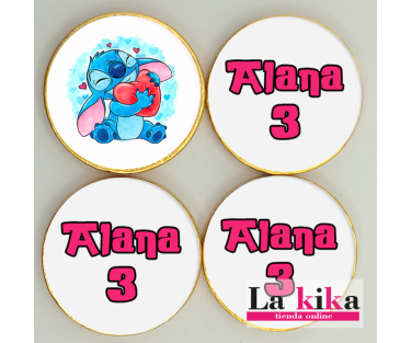 Monedas de Chocolate Personalizadas Stitch | Detalles Únicos para Celebraciones