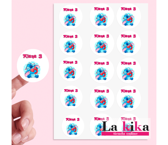 Stickers Personalizados Para Cumpleaños Stitch | Detalles Especiales