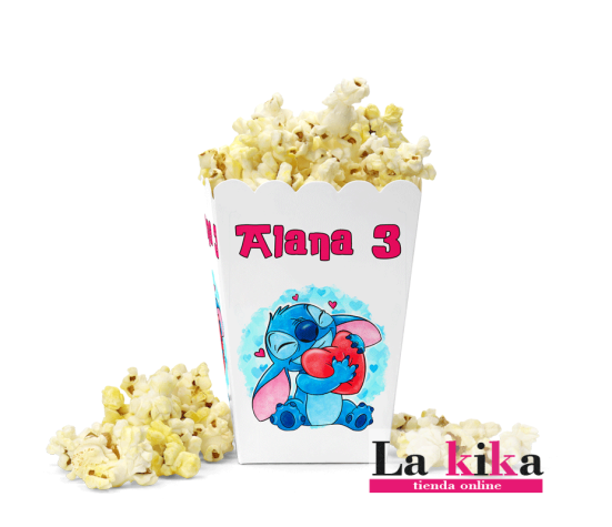 Caja Para Palomitas Personalizada Stitch - Diseño Único para Fiestas | Lakika.es