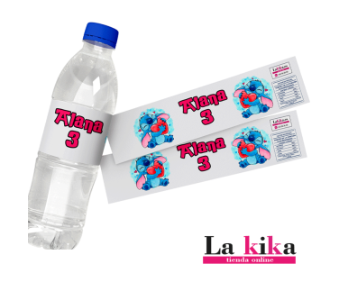 Pegatinas Para Botellas De Agua Personalizadas Stitch - Set de 5 Etiquetas