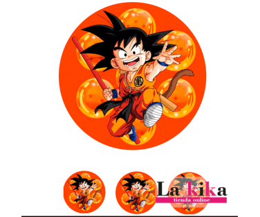 Papel de Azúcar con Diseño Dragon Ball - 18 cm y 3 Circulos de 5 cm