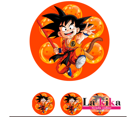 Papel de Azúcar con Diseño Dragon Ball - 18 cm y 3 Circulos de 5 cm