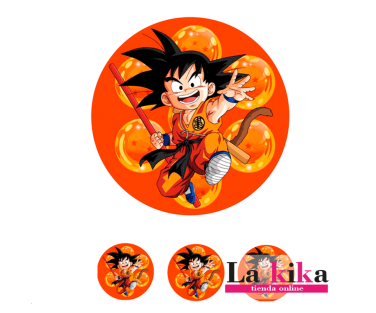 Papel de Azúcar Dragon Ball para Tarta- 18 cm y 3 Circulos de 5 cm | Lakika.es