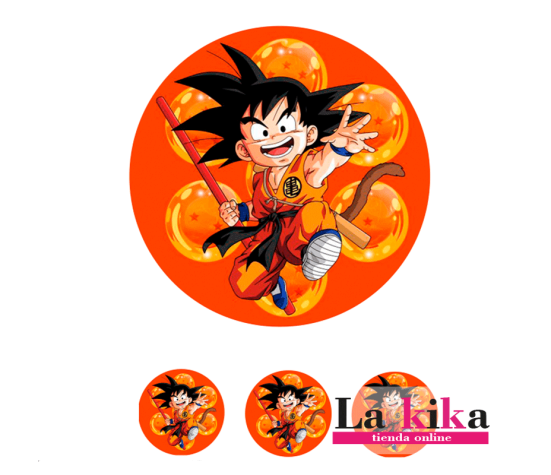 Papel de Azúcar Dragon Ball para Tarta- 18 cm y 3 Circulos de 5 cm | Lakika.es