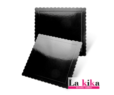 Base Cuadrada Negra Extrafuerte para Tartas 25x25 cm x 3 mm | Soporte Resistente - LaKika.es