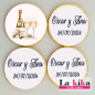 Monedas de Chocolate Personalizadas para Boda | Diseño de Copas y Botella de Champán