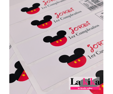 Pegatinas Personalizadas para Botellas de Agua Mickey Mouse | Celebraciones y Fiestas