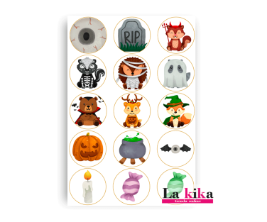 Papel Azúcar Monstruos Halloween Sin Gluten | Ideal para Tartas y Postres