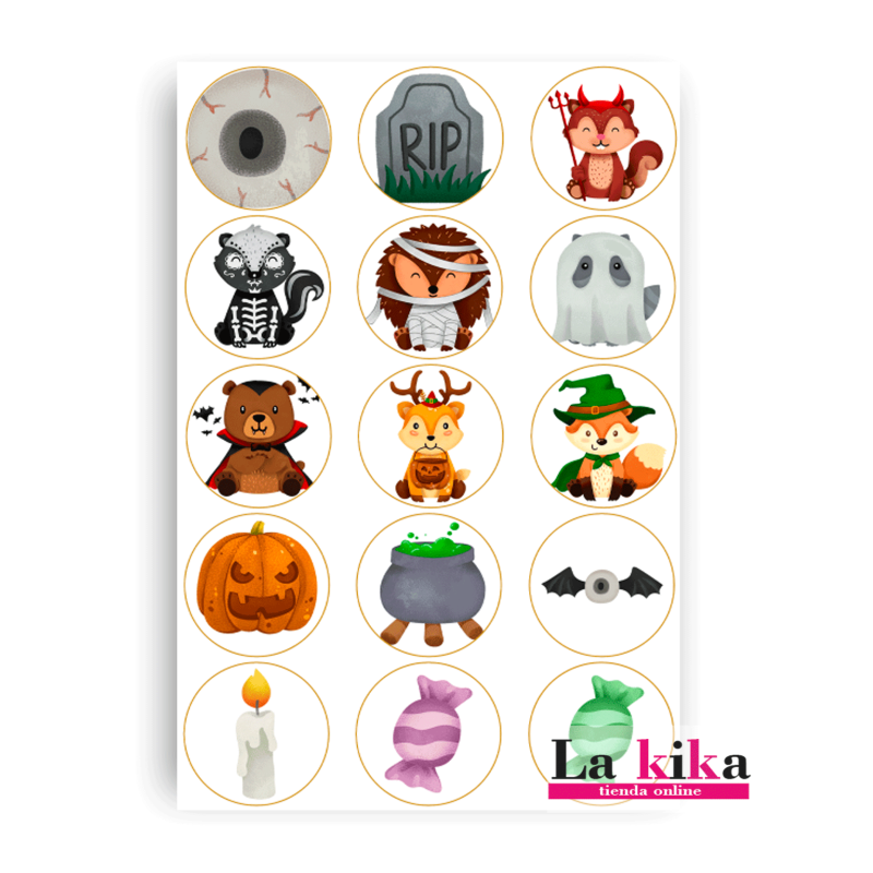 Papel Azúcar Monstruos Halloween Sin Gluten | Ideal para Tartas