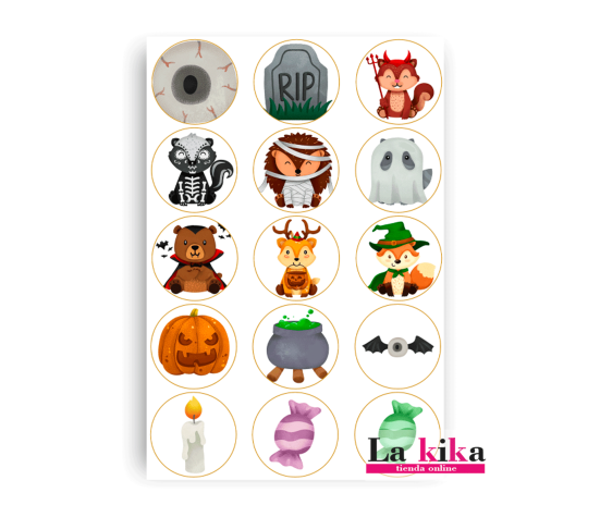 Papel Azúcar Monstruos Halloween Sin Gluten | Ideal para Tartas y Postres