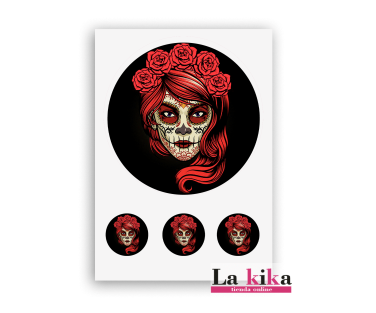 Papel Azúcar Calavera Catrina | Decoración Sin Gluten para Tartas | Halloween