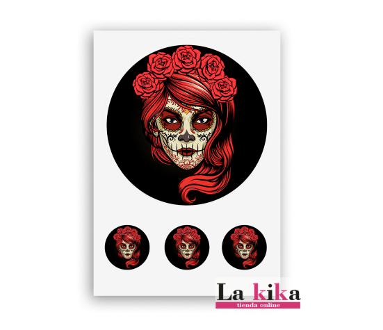 Papel Azúcar Calavera Catrina | Decoración Sin Gluten para Tartas | Halloween