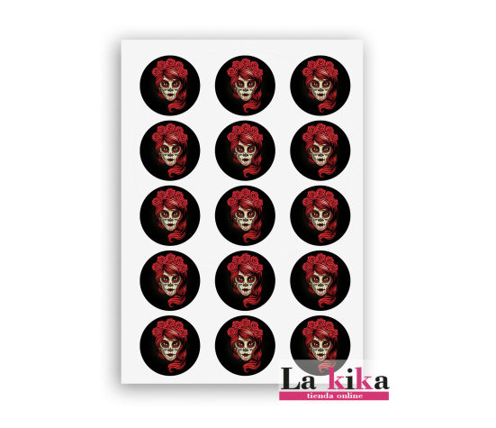 Papel Azúcar Calavera Catrina para Galletas | Sin Gluten | Decoración Halloween y Día de los Muertos