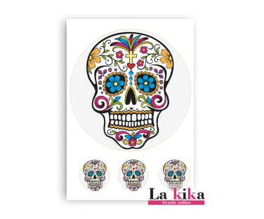 Papel Azúcar Calavera Catrina Sin Gluten | Decoración para Tartas y Galletas | Halloween