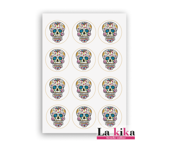 Papel Azúcar Calavera Catrina Sin Gluten | Decoración Galletas | Halloween