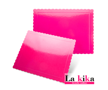 Bandeja Rectangular Extrafuerte para Tartas 30x40 Fucsia - Soporte Resistente y Colorido