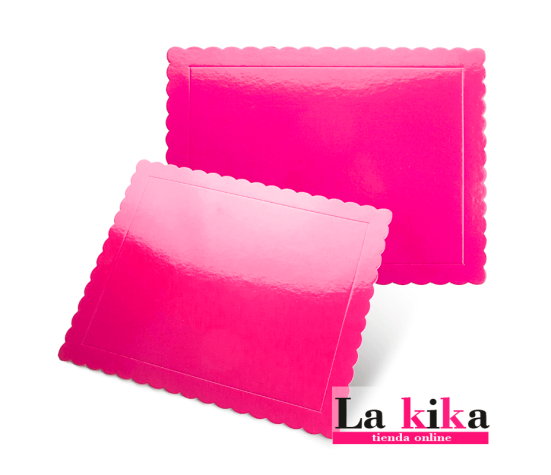 Bandeja Rectangular Extrafuerte para Tartas 30x40 Fucsia - Soporte Resistente y Colorido